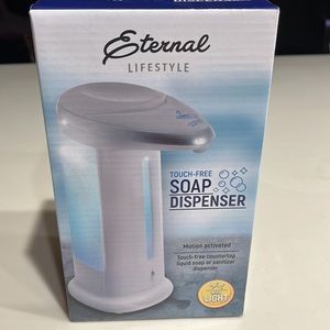 Touch free soap dispenser with light motion activated